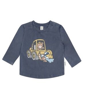 Huxbaby Digger Hux Long sleeve T-Shirt in Washed Navy